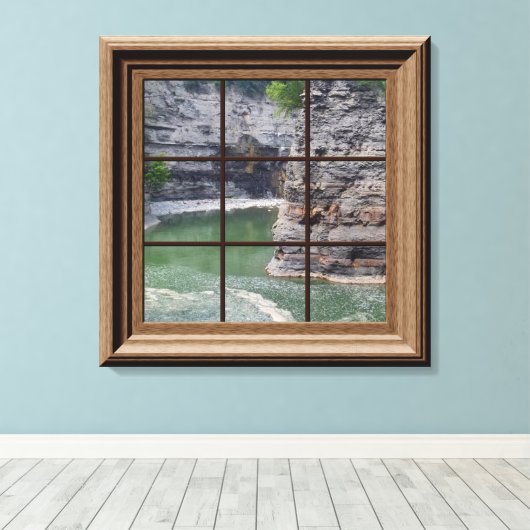 Toile Faux Window Scène Genesee River Gorge Canvas (Insitu (Plancher de Bois))