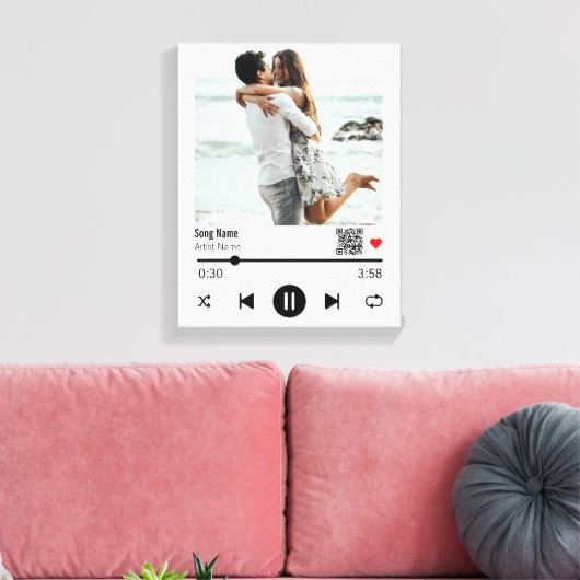 Toile Favori Song Music Playlist Photo avec code Qr (Insitu(Salon))