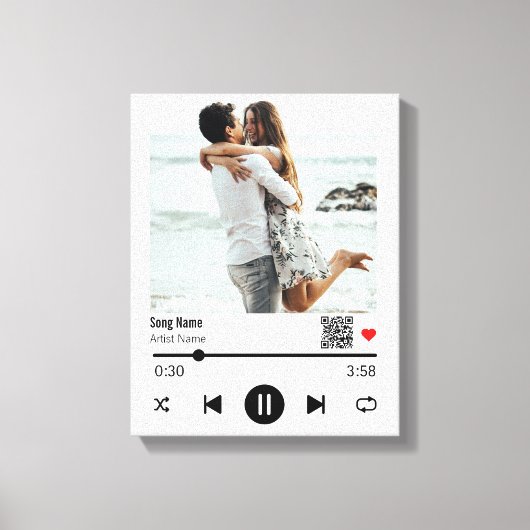 Toile Favori Song Music Playlist Photo avec code Qr (Recto)