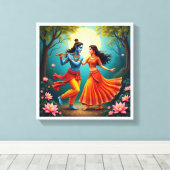 Toile featuring Radha Krishna Spiritual Paintings 🌺🎶. (Insitu (Plancher de Bois))