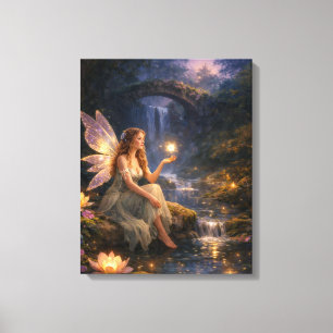 Toile Fée au bord du ruisseau lumineux
