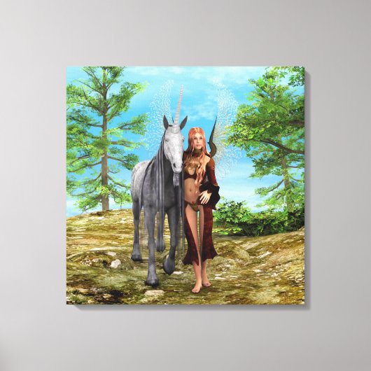 Toile Fée avec licorne (Recto)