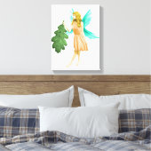 Toile Fée de chêne tenant une feuille de chêne (Insitu(Chambre))