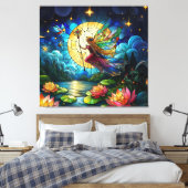 Toile Fée de vol au clair de lune en vitrail  (Insitu(Chambre))