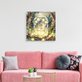 Toile Fée enchantée dans un pot dans une forêt magique (Insitu(Salon))