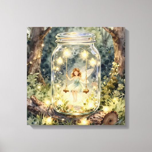 Toile Fée enchantée dans un pot dans une forêt magique (Recto)
