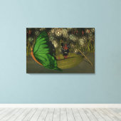 Toile Fée mignonne en bateau avec lucioles (Insitu (Plancher de Bois))