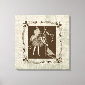 Toile Fée vintage et oiseaux (Recto)