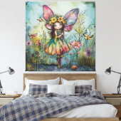 Toile Fée Whimsical, papillons et Fleurs sauvages (Insitu(Chambre))