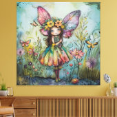 Toile Fée Whimsical, papillons et Fleurs sauvages (Insitu(Salon))