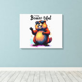 Toile Feeling Beaver-tiful - Funny Beaver Graphic (Insitu (Plancher de Bois))