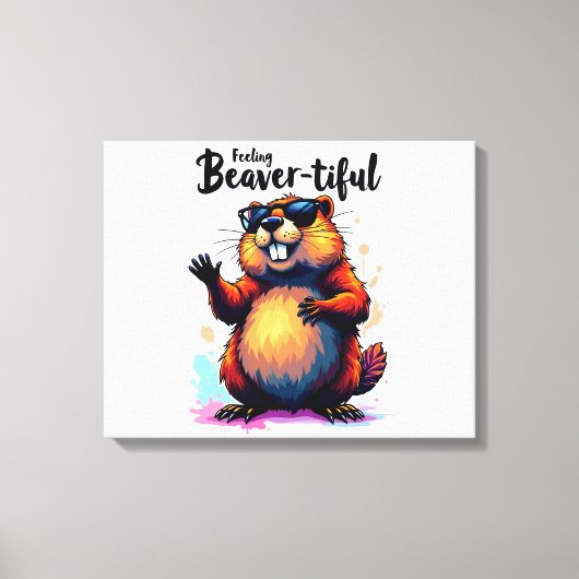 Toile Feeling Beaver-tiful - Funny Beaver Graphic (Recto)