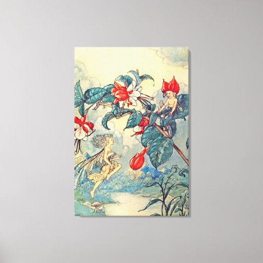 Toile Fées Fuchsia vintage (Recto)