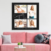 Toile Félicitations 2024 Graduate 4 Nom photo Noir (Insitu(Salon))