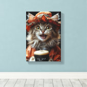 Toile Feline Aristocratique - Elegant Cat Portrait Art (Insitu (Plancher de Bois))