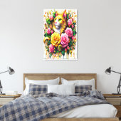 Toile Feline au milieu d'une floraison vibrante 24x36 (Insitu(Chambre))