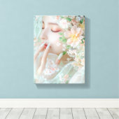 Toile Feline Woman - Art numérique élégant (Insitu (Plancher de Bois))