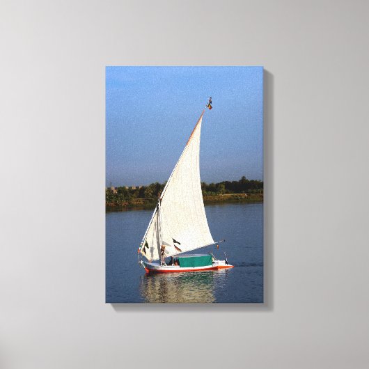 Toile Felucca naviguant le long du Nil - Assouan, Égypte (Recto)