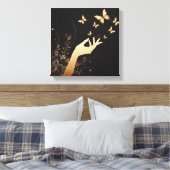Toile Feminine Hand Releasing Butterflies Art (Insitu(Chambre))