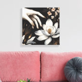 Toile Feminine Hand with Magnolia Flower Art (Insitu(Salon))