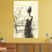 Toile Femme à Piano Sketch - (Insitu(Salon))