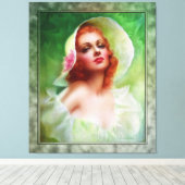 Toile Femme à tête rouge par Pearl Frush Brudon (Insitu (Plancher de Bois))