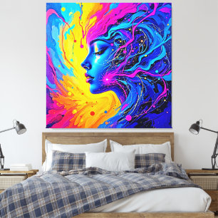 Toile Femme Abstraite Dreamy Colorful