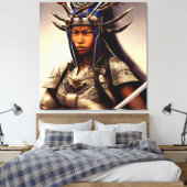 Toile Femme africaine Samurai Fierce (Insitu(Chambre))