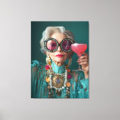 Toile Femme Âgée Glamour audacieuse mode de luxe (Recto)