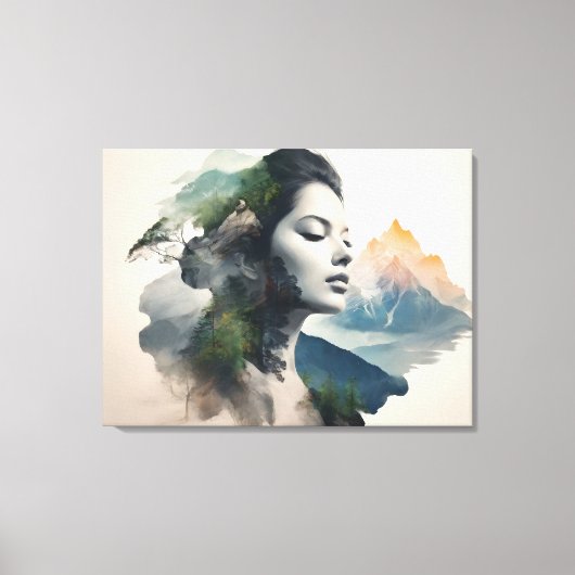 Toile Femme art double exposition (Recto)