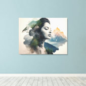 Toile Femme art double exposition (Insitu (Plancher de Bois))
