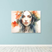 Toile Femme art double exposition (Insitu (Plancher de Bois))
