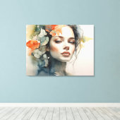 Toile Femme art double exposition (Insitu (Plancher de Bois))
