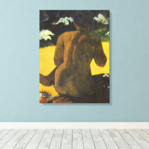 Toile Femme au bord de la mer par Paul Gauguin, Beaux-Ar