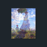 Toile Femme au Parasol Claude Monet Fine Art<br><div class="desc">Femme avec un Parasol, ou Madame Monet et Son Fils, sont les deux titres utilisés pour cette célèbre peinture d'impressionnisme classique de l'artiste français Claude Monet, c. 1875. C'est un portrait de la femme de Claude Monet, Camille et leur fils, sur la scène familiale de style impressionniste, pour se promener...</div>