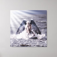femme aux ailes d'ange foncé