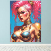 Toile Femme Aux Beaux Cheveux Roses (Insitu (Plancher de Bois))