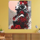 Toile Femme aux roses rouges (Insitu(Salon))