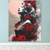 Toile Femme aux roses rouges (Insitu (Plancher de Bois))
