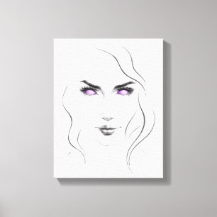 Toile Femme aux yeux violets étranges Art en ligne minim