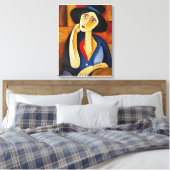 Toile Femme avec Casquette peinture moderne (Insitu(Chambre))