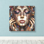 Toile Femme avec ornementation tribale élaborée (Insitu (Plancher de Bois))