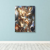 Toile Femme avec un cheval (Insitu (Plancher de Bois))