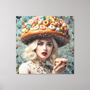 Toile Femme blonde sur la planète Imaginaire aux noix de