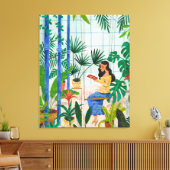 Toile Femme botanique plante verte (Insitu(Salon))