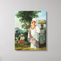 Femme créole antillaise avec son serveuse noire, c
