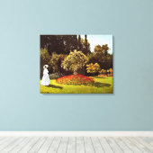 Toile Femme dans le jardin Monet Art (Insitu (Plancher de Bois))