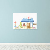 Toile Femme dans un café (Insitu (Plancher de Bois))