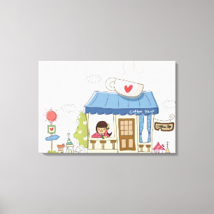 Toile Femme dans un café-restaurant