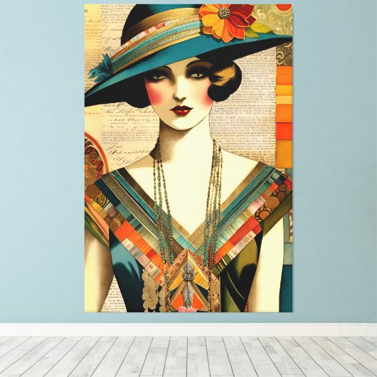 Toile Femme de mode vintage (Insitu (Plancher de Bois))